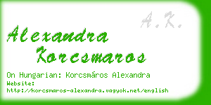 alexandra korcsmaros business card